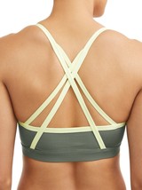 Athletic Works Women&#39;s Strappy Back Sports Bra Small (4-6) Teal Tundra Yello - £10.67 GBP