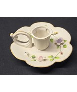 Vintage LEFTON 4&quot; Candle Holder Chamber Stick With Applied Flowers Hand ... - €8,12 EUR