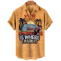 Hawaiian shirt for men VW Bus Typ3 camper classic car - £22.65 GBP
