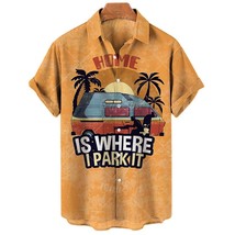 Hawaiian shirt for men VW Bus Typ3 camper classic car - £23.25 GBP