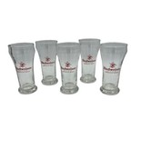 Budweiser King of Beers 5.25&quot; Tall Red Clear Pilsner Glasses Bowtie Set ... - £18.35 GBP