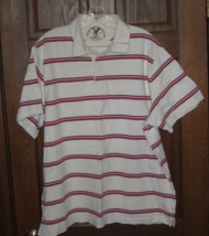 American Eagle Outfitters Ivory &amp; Red Striped Rugby Shirt - Size XXL - $29.69