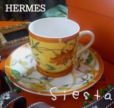 Hermes La Siesta Demitasse Coffee Cup and Saucer porcelain espresso - $312.45