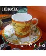 Hermes La Siesta Demitasse Coffee Cup and Saucer porcelain espresso - £268.45 GBP