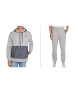 Champion Men&#39;s Oxford Gray Heather Half Zip Fleece Woven-Mix Hoodie &amp; Jo... - $37.04