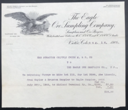 1902 Eagle Ore Sampling Co Letterhead Billhead Stratton Cripple Creek Victor CO - £36.32 GBP