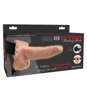 Fetish Fantasy Series 6&quot; Hollow Rechargeable Strap On W/remote - Flesh - $74.12