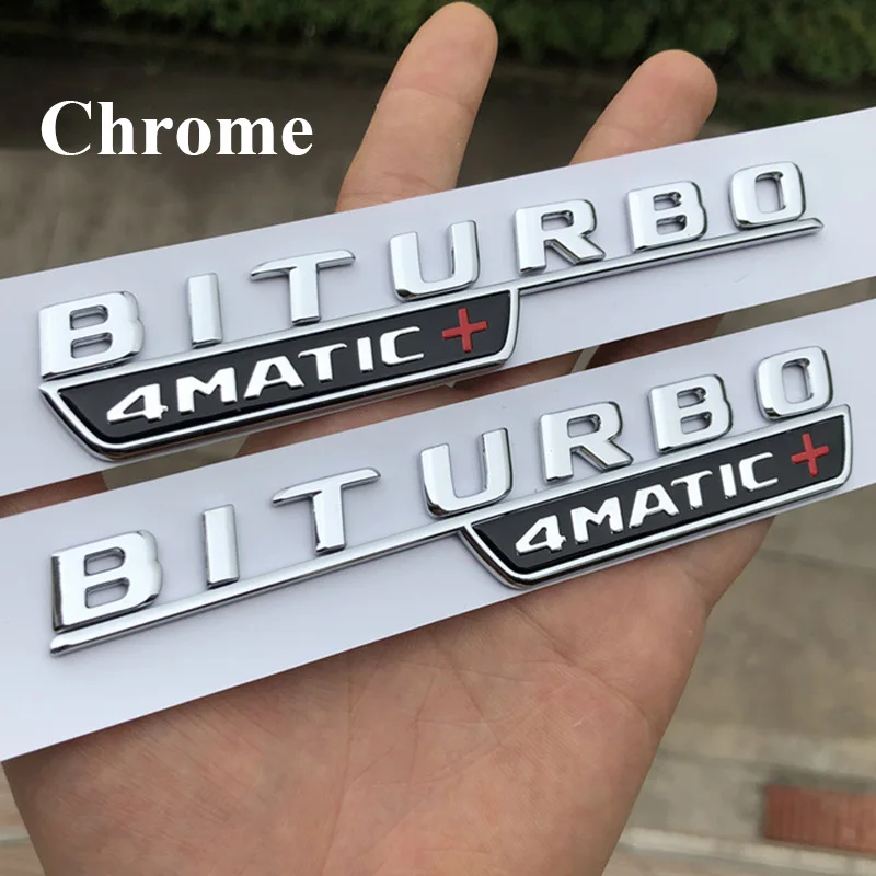 3d Car Fender BITURBO 4MATIC Badge Emblem Sticker For Mercedes C43 AMG W205 W204