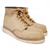 Womens Red Wing Moc Toe Boots 3376 Sz 9.5 USA Sand Mohave Tan Roughout Leather - £165.06 GBP