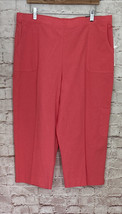 Alfred Dunner Womens Size 18 Classic Fit Capri PAPAYA Coral Pink Pull On NEW - £25.16 GBP