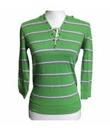 Ralph Lauren Womens Hoodie Top  Size XS Green Stripes Sailor Pullover - £19.38 GBP