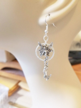 fairy mermaid hoop charm earrings dangles handmade fantasy fairytale jew... - $6.99