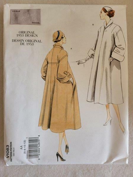 NEW Vogue V1083 Misses Pattern 1953 Design Lined Coat Size: 6-8-10-12 - $19.99