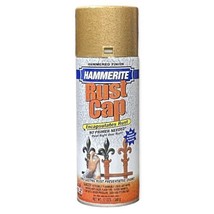 Hammerite Hammered Finish Rust Cap Spray Paint 12 Oz. Gold New - £37.97 GBP