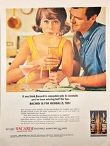 BARCARDI - Is For Highballs, Too! Cocktails - 1964 Vintage Print Ad - $11.74