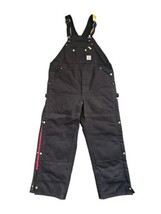 New Mens Carhartt Quilt Lined Zip To Thigh Bib Overalls Black 40x32 - $89.29