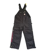 New Mens Carhartt Quilt Lined Zip To Thigh Bib Overalls Black 40x32 - £70.33 GBP