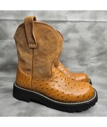 Ariat Fatbaby Western Boot 14728 Brown Ostrich Leather/Suede Womens 5.5 B - $47.35 CAD