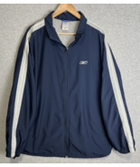Reebok Jacket Mens XXL Adult Blue Casual Windbreaker Full Zip Coat Outdo... - £26.98 GBP
