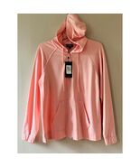 Jones New York Sz M Peach Full Zip Pocket Drawstring Long Sleeve Hoodie ... - $50.85 CAD