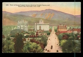 Vintage Postcard South Temple Street Temple Square Hotel Utah Salt Lake City UT - £8.53 GBP