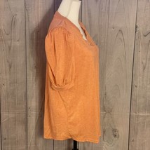 Ladmous V-Neck Top, Large, Orange, Polyester Blend, Short Sleeve - £12.78 GBP