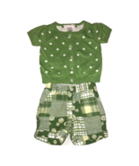 Janie and Jack Green Fresh Daisies Sweater &amp; Shorts Outfit 3-6 months - £11.46 GBP