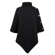 Shawl cloak solid color turtleneck pullover sweater coat women temperament commute 2022 thumb200