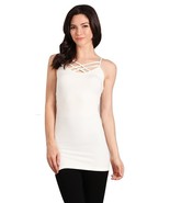 M-Rena Multi Criss Cross Seamless Bodycon Stretch Spaghetti Strap Cami T... - £17.54 GBP