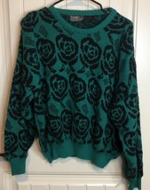 Gitano Sweater Green with Roses Small (Color Is A Bright Crayola Green) - £15.13 GBP