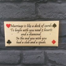 Marriage Is Like A Deck Of Cards Sign, Funny Wedding Gift Anniversary Wooden 225 - £10.35 GBP