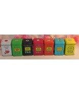 Vintage Mini Tea Tins Set of 7 tins John Wagner Company 2 1/4&quot; tall x 1 ... - $54.86 CAD