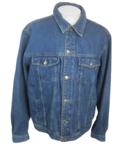 Wrangler Hero vtg Mens Denim Jacket Blue XXL Motorcycle Trucker adjustable waist - £38.93 GBP