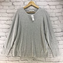 LOFT Womens Sz L Sweater Light Gray Soft Classic Pullover Viscose Nylon NEW NWT  - £12.45 GBP