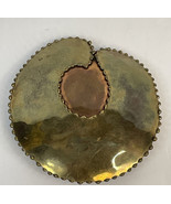 Vintage Artisan Handmade Large Mixed Metal Copper Brass Abstract Belt Bu... - $9.85