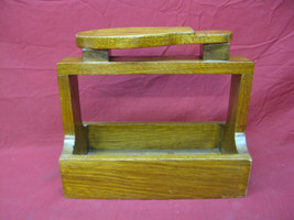 Antique Primitive Shoe Shine Cobbler Oak Wood Box Carrier - $29.69