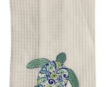 C and F Blue Sea Turtle White Weave Embroidered Towel  - £12.54 GBP