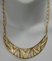 Vintage Signed Monet Gold-tone Enamel Chain Collar Necklace - £21.29 GBP