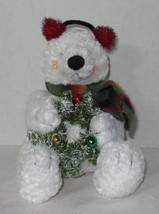Russ Berrie Stuffed animal Polar Bear FLURRIE 8&quot; Winter Christmas Decora... - £19.51 GBP