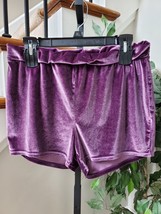 Torrid Curve Women’s Plus Purple Velvet Velour Comfort Pull On Shorts Size 0 - £23.56 GBP