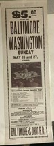 BALTIMORE &amp; OHIO RAILROAD May 1928 5&quot; x 18&quot; broadsheet with Sunday schedule - £19.46 GBP