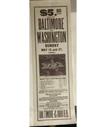 BALTIMORE &amp; OHIO RAILROAD May 1928 5&quot; x 18&quot; broadsheet with Sunday schedule - $33.93 CAD