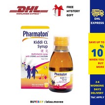 5 Pcs X Pharmaton Kiddi Cl Multivitamin + Lysine &amp; Calcium Syrup 100ML - £64.17 GBP