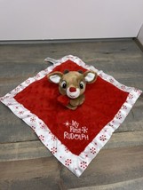 Rudolph The Red Nosed Reindeer Red Security Blanket Lovey My First Christmas - $6.72