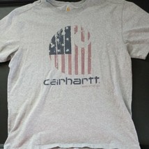 Carhartt Original Short Sleeve Graphic Distressed Logo T-Shirt Men Large USA EUC - £13.38 GBP