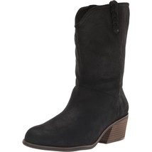 Dr Scholl&#39;s Women Mid Calf Western Booties Size US 7.5M Wide Calf Black Fabric - £59.20 GBP