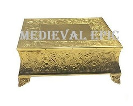 Wedding Cake Stand Square 16-Inch, Aluminum Gold Finish - $183.22