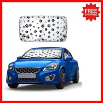 Custom Fit Windshield Sun Shade with Puppy Footprints - 64&#39;x32&#39; Easily I... - $22.76