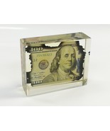 Burnt New 100 dollar Realistic Dollar Bill Epoxy Desk Décor Money Art Gift - £60.66 GBP