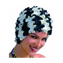Fashy Women&#39;s Rubber Petal Swim Cap - Black/White  - €41,44 EUR